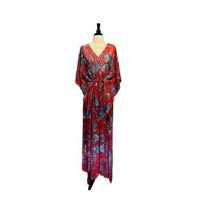 Doncaster Red Floral Swim Coverup